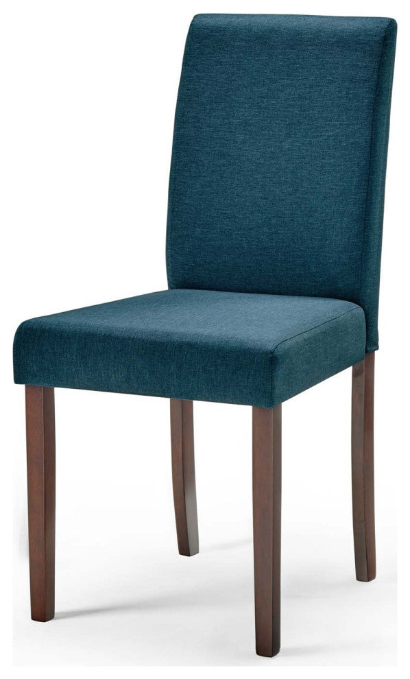 Side Chair and Table Set, Fabric, Drak Brown Blue, Modern, Bistro Restaurant