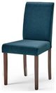 Side Chair and Table Set, Fabric, Drak Brown Blue, Modern, Bistro Restaurant