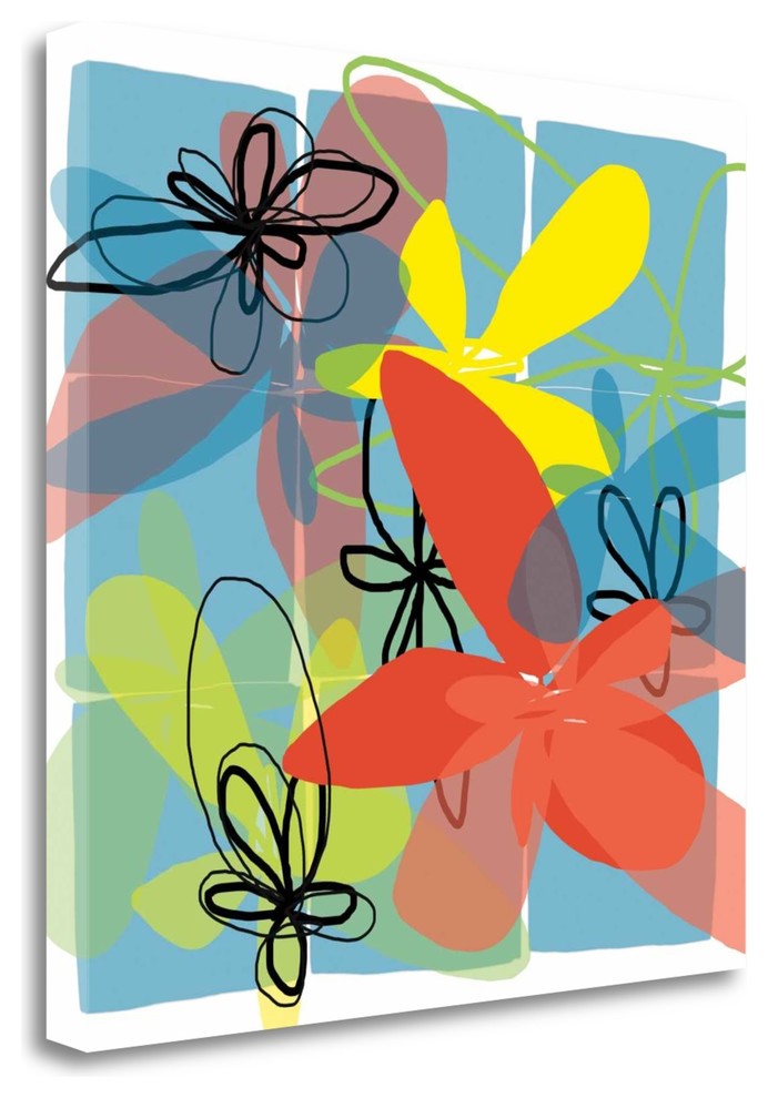 "Pop Goes Space Two" By Jan Weiss, Giclee Print on Gallery Wrap Canvas