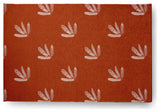 Feather Pattern Fall Design Chenille Area Rug, Orange, 2'x3'