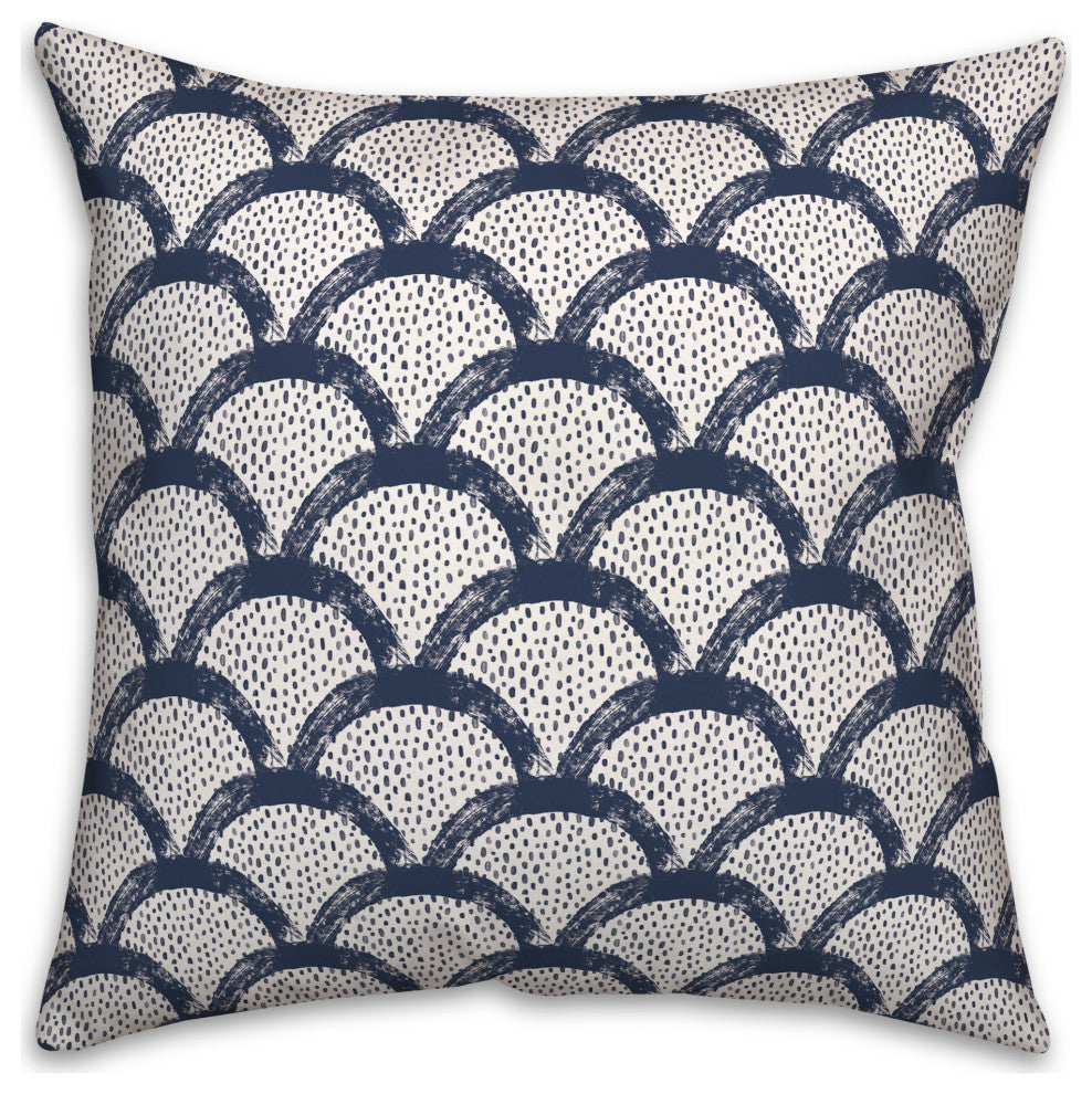 Navy Scallops 18x18 Indoor/Outdoor Pillow