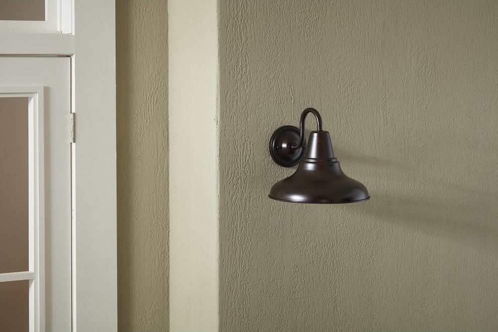 District 1-Light Large Wall Lantern, Antique Bronze