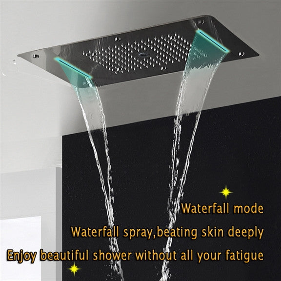 Led Rainfall Shower System, Handheld Shower, Horizontal