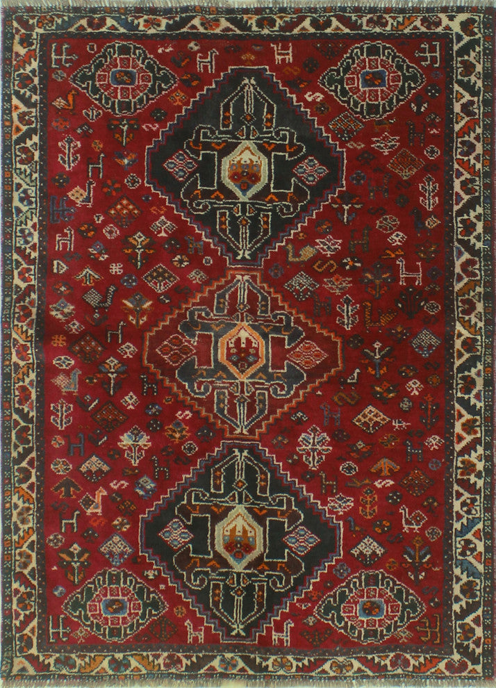 Fine Vintage Distressed Sam Red Rug