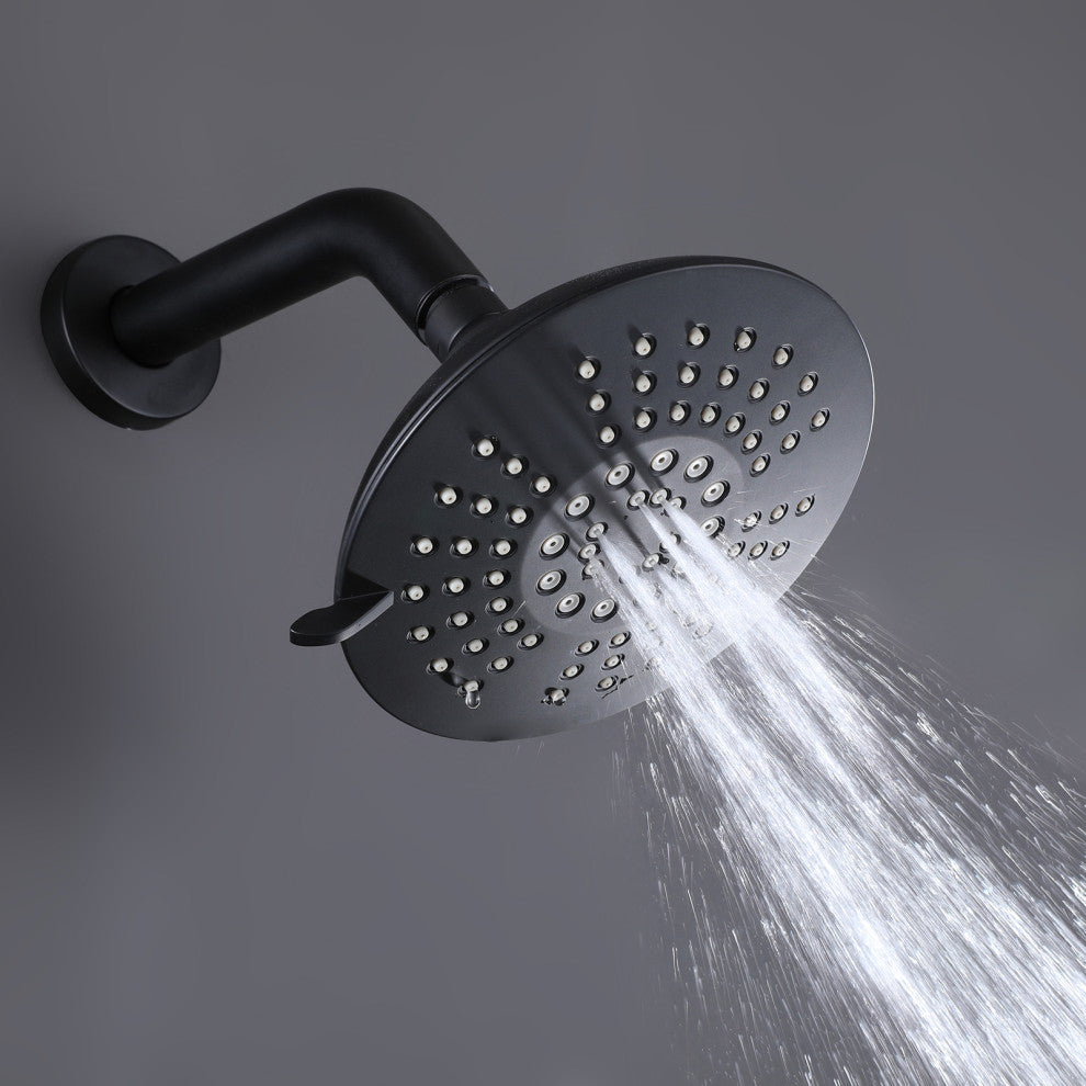Pressure Balanced 5-Function Shower Faucet with Rough-in Valve, Matte Black