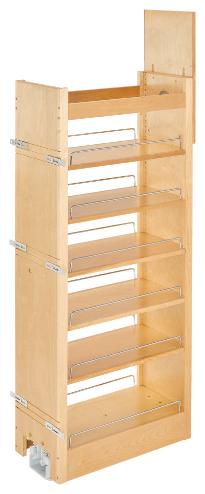 Wood Tall Cabinet Pull Out Pantry Organizer With Soft Close, 11"