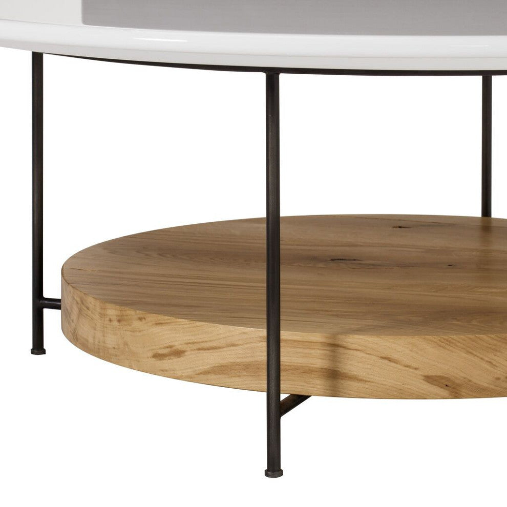 Sonder Living Olivia Coffee Table | 42" Dia. / White Lacquer