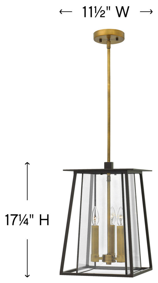 Hinkley Walker Medium Hanging Lantern, Buckeye Bronze