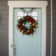 30" Lighted Christmas Wreath, Golden Leaf Red Magnolia