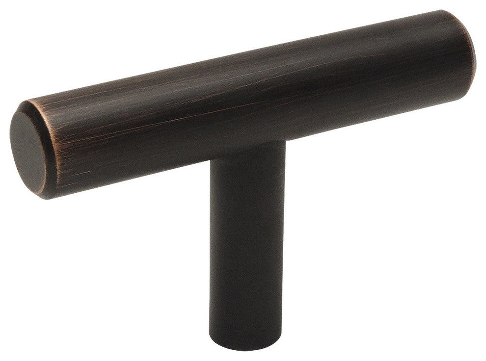 Cosmas 404ORB Oil Rubbed Bronze Slim Line Euro Style Cabinet T-Knob, Set of 25