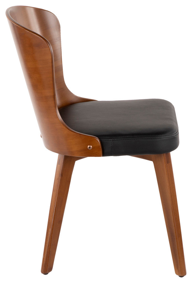Lumisource Bocello Chair, Walnut and Black PU Leather