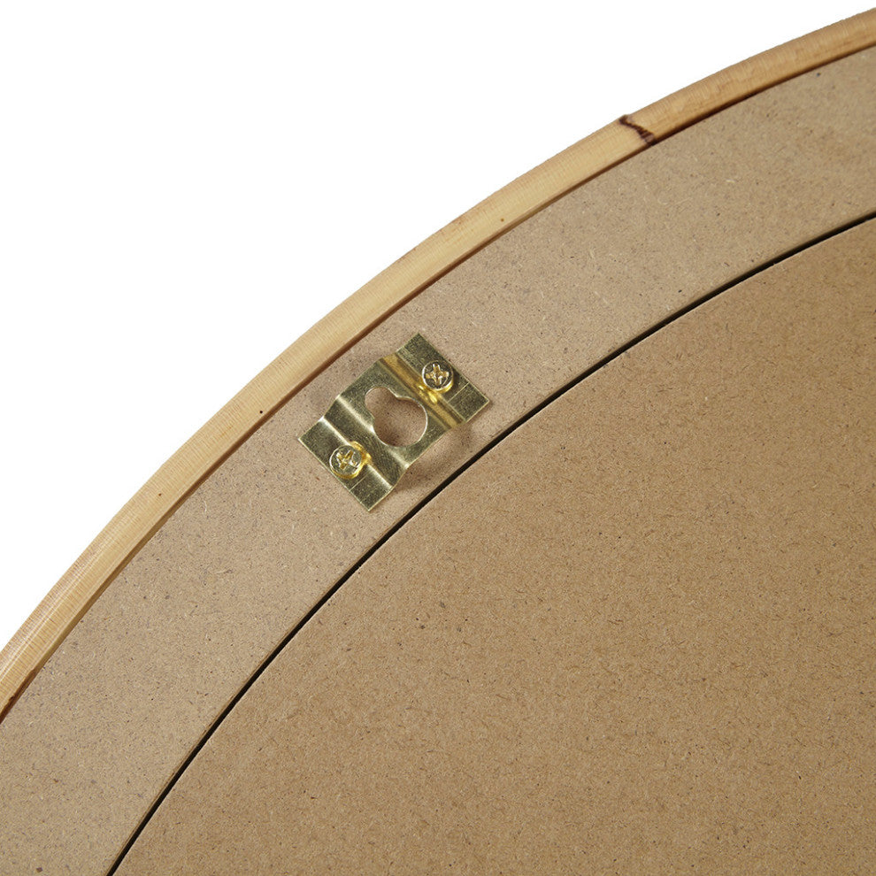 Martha Stewart Luna Natural Rattan Round Wall Mirror, Natural