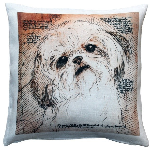 Leonardo's Dogs Shih Tzu Tilted Head Dog Pillow