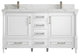 Aberdeen 60 Double Bathroom Vanity in White 2" Calacatta Laza