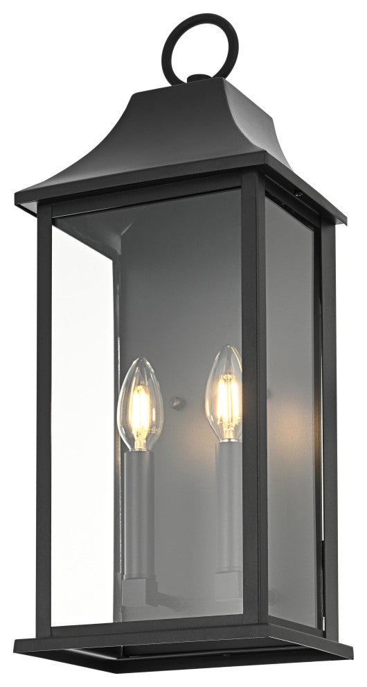 Home Living 8" Outdoor Wall Sconce, Black