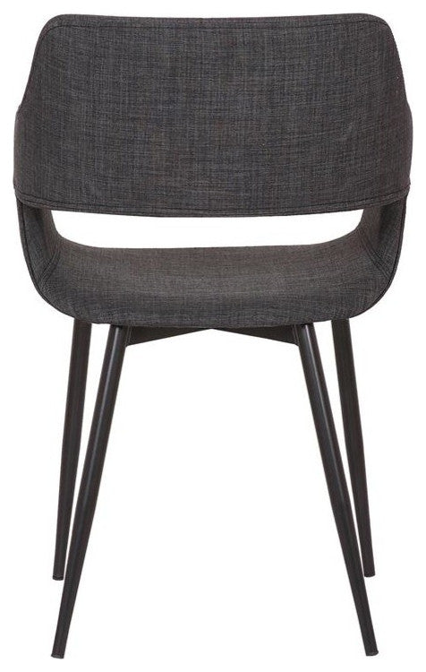 Ariana Mid-Century Open Back Dining Accent Chair, Charcoal