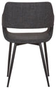 Ariana Mid-Century Open Back Dining Accent Chair, Charcoal