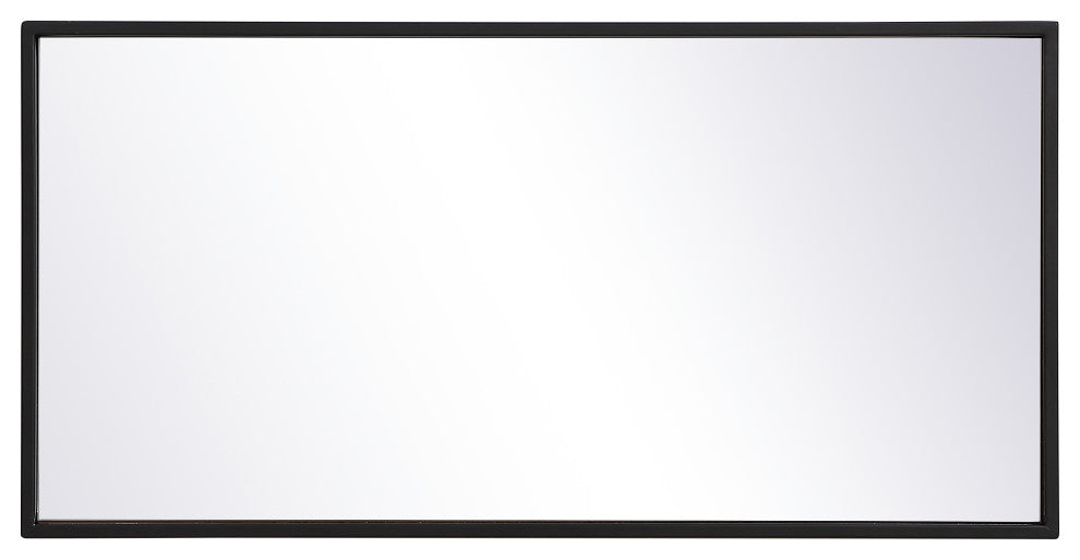 Home Living Metal Frame Rectangle Mirror 14"x28", Black
