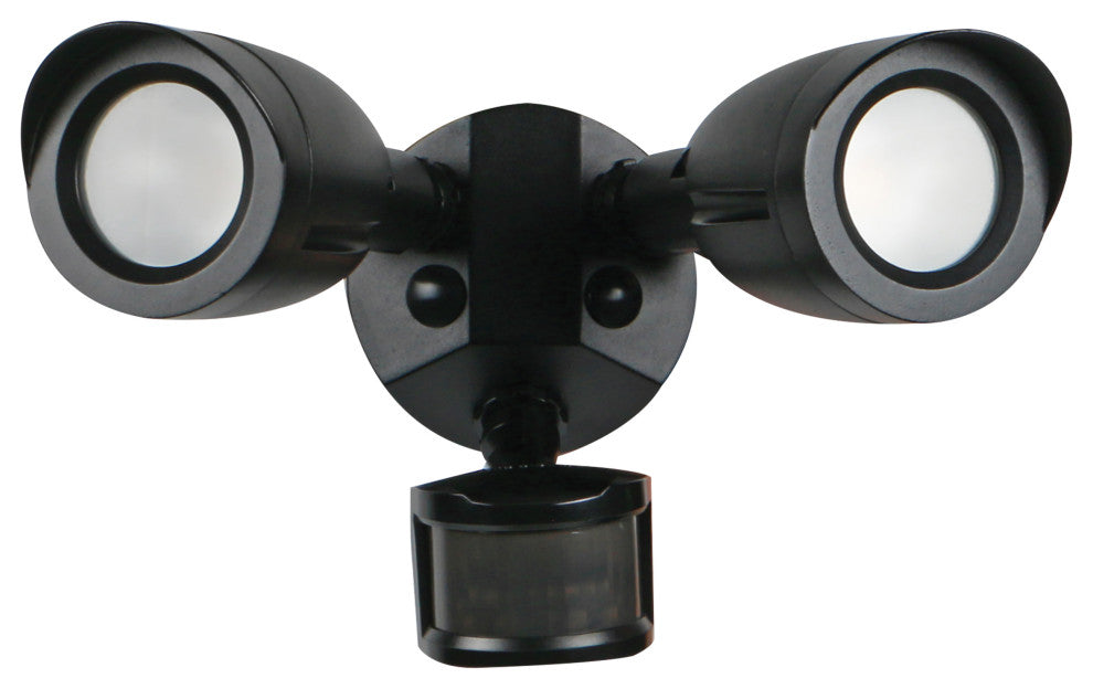 LED Security Light - Dual Head - Motion Sensor Included - Black Finish - 4000K