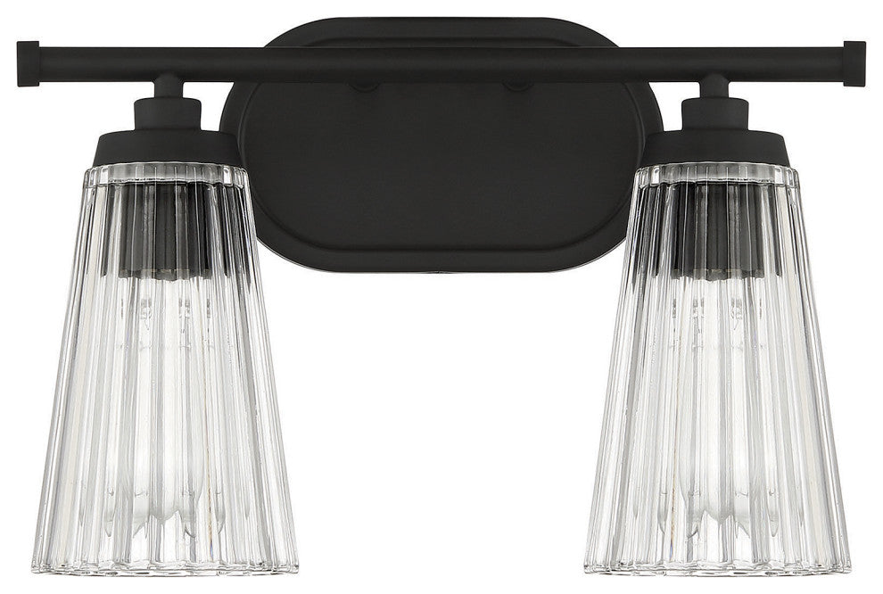 Chantilly 2-Light Bathroom Vanity Light, Matte Black
