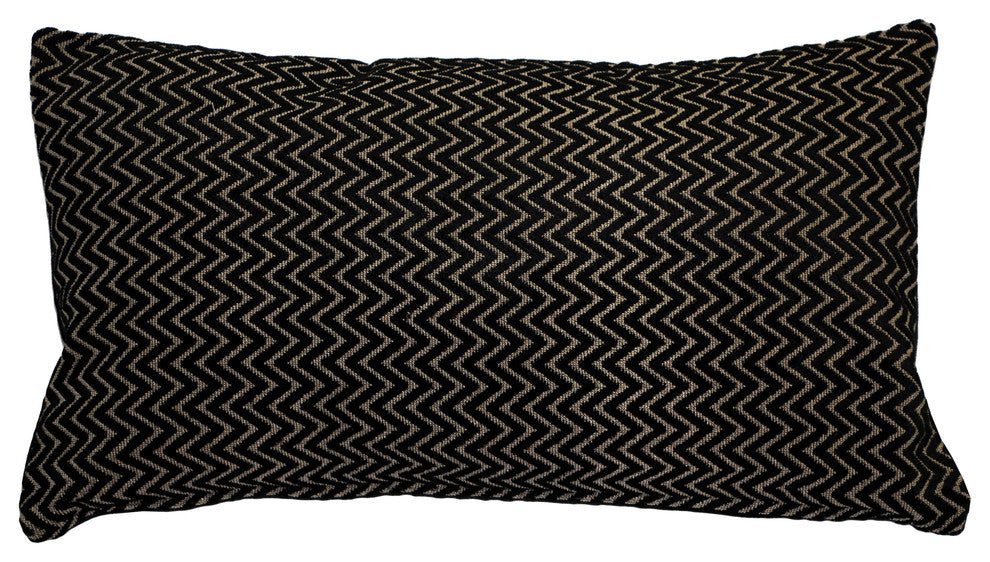 Velvet Geometric Pattern Decorative Throw Pillow, Art Deco Stripes, 12"x20"