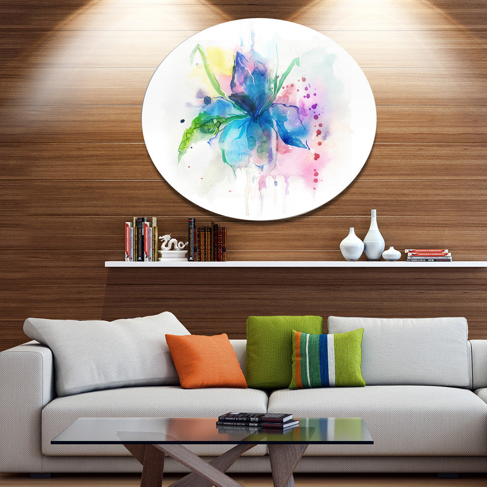 Iris Watercolor Illustration Art, Animal Disc Metal Wall Art, 11"