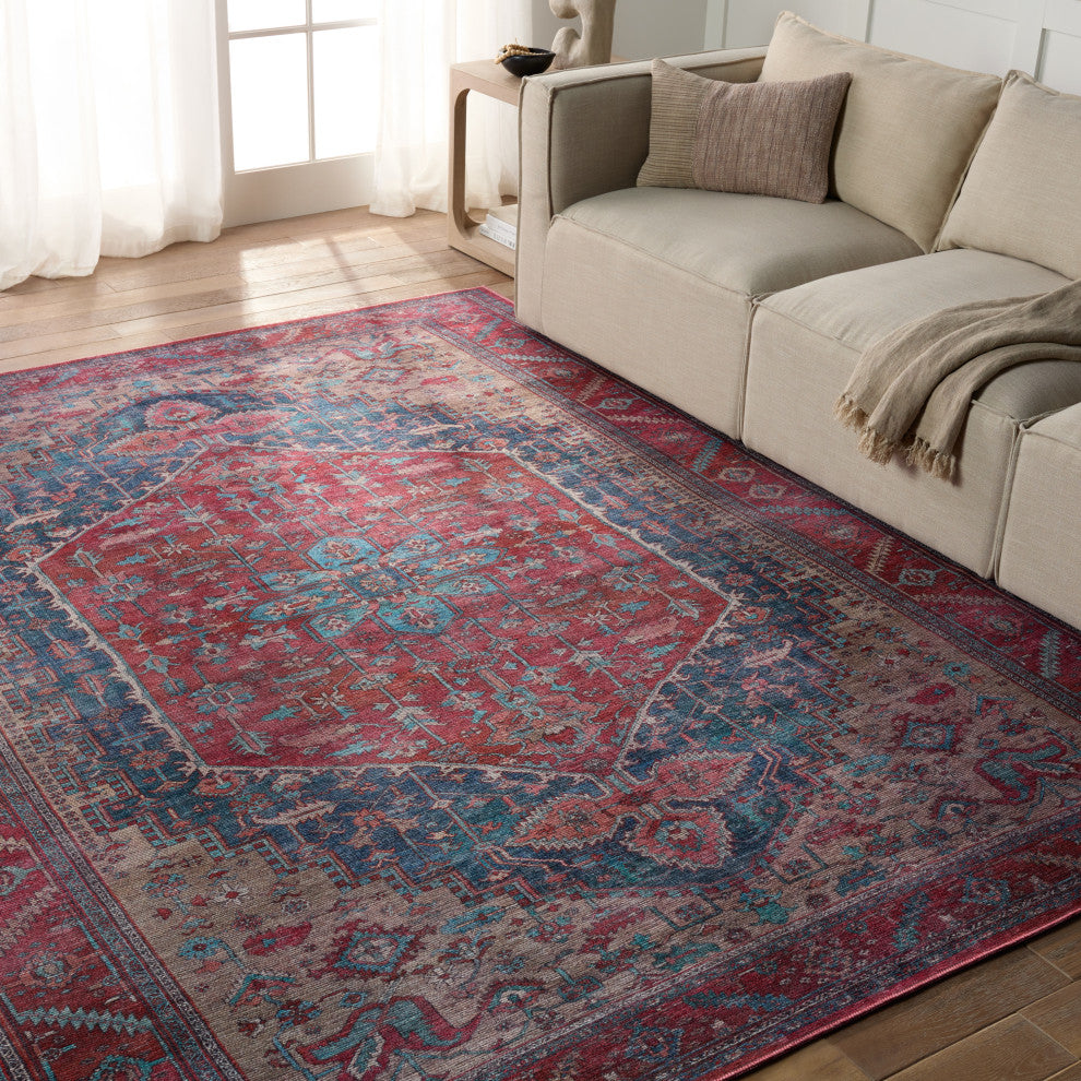 Vibe by Jaipur Living Fairbanks Medallion Red/ Blue Area Rug 7'10"X10'