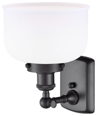 Large Bell 1-Light Sconce, Matte Black, Matte White