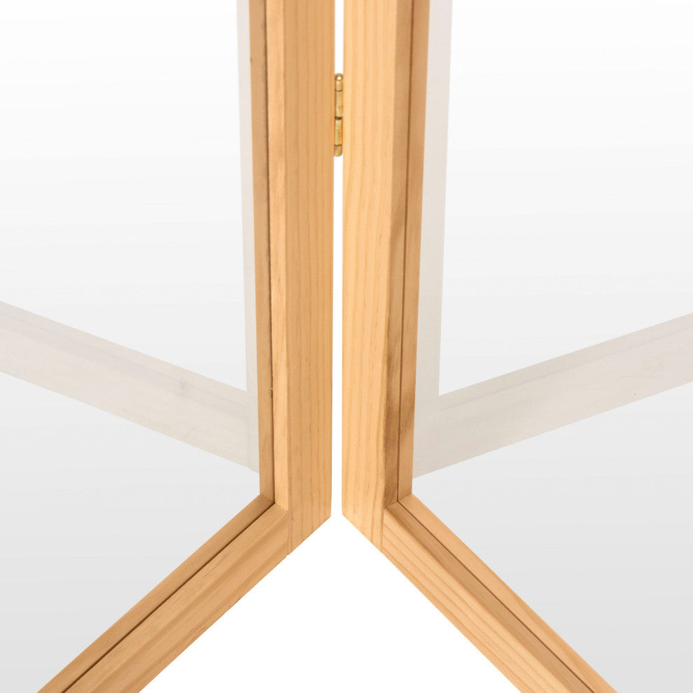 3' Tall Clear Screen, Natural, 3 Panel