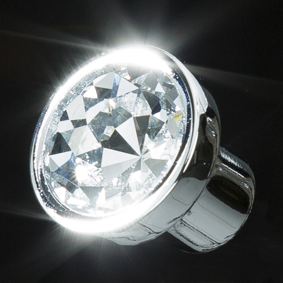 MAHD Swank Small Round Crystal Knob Set of 2 Chrome