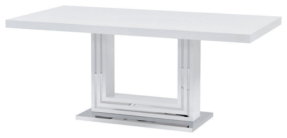 Gudmund 71" White Lacquer Rectangular Dining Table