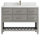 Parker 48 Single Sink Bath Vanity in Elephant Skin Gray  1.5" Calacatta Laza