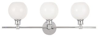 Chrome Finish And Frosted White Glass 3-Light Wall Sconce