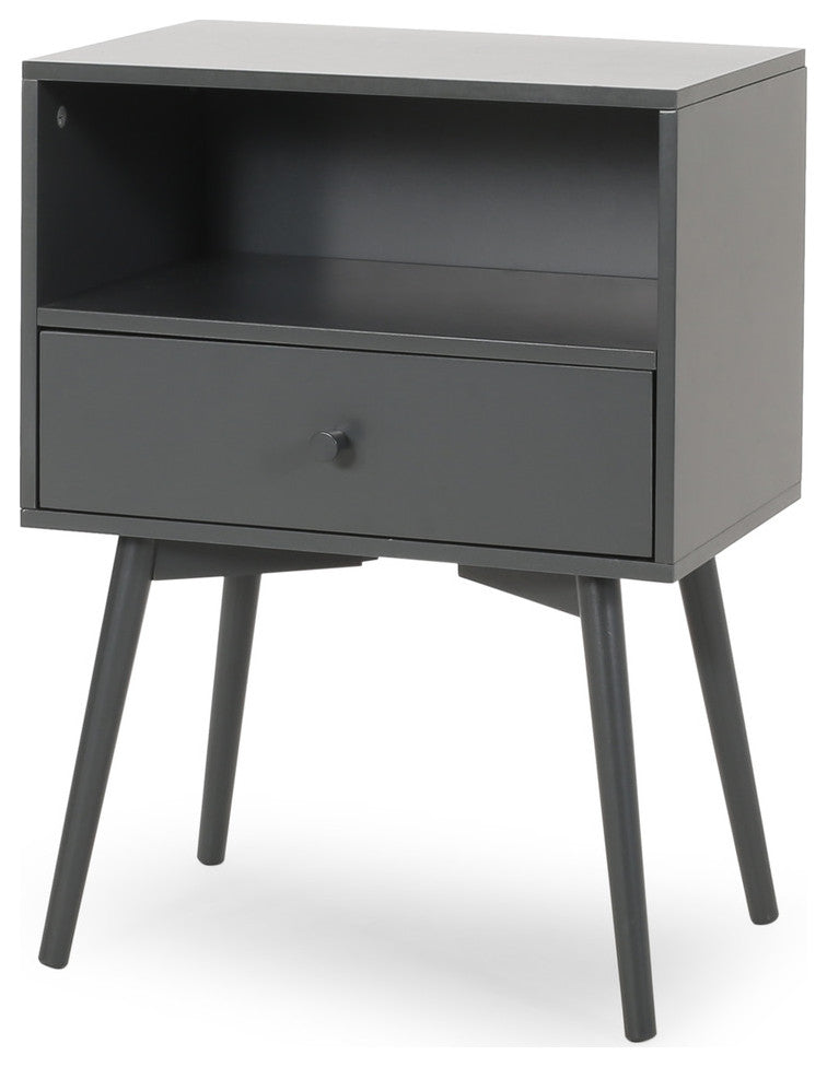 Alexis Mid-Century Modern Side Table, Dark Gray