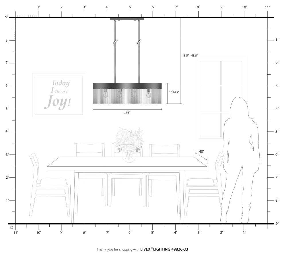 Livex Lighting Norwich 4 Light Soft Gold Linear Chandelier