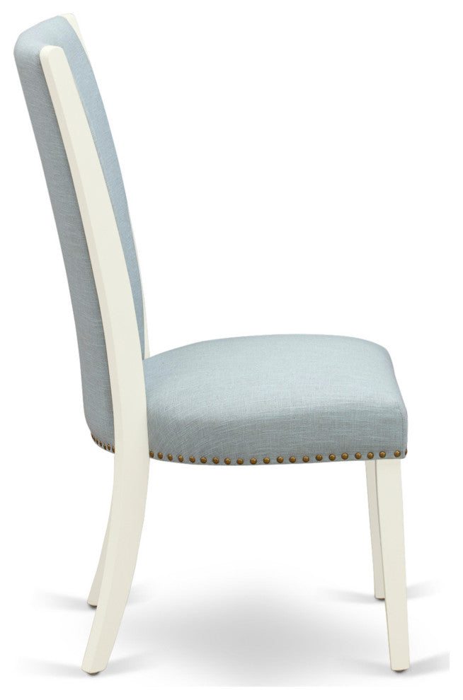 A Dinette Set Of 4 Chairs, Drop Leaf Rectangle Table, Linen White