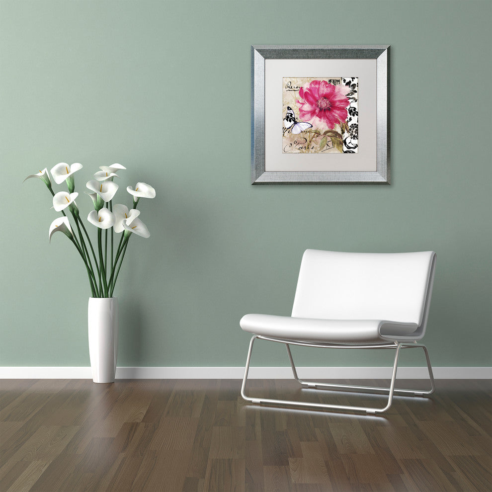 Color Bakery 'Le Pink' Art, Silver Frame, White Matte, 16"x16"