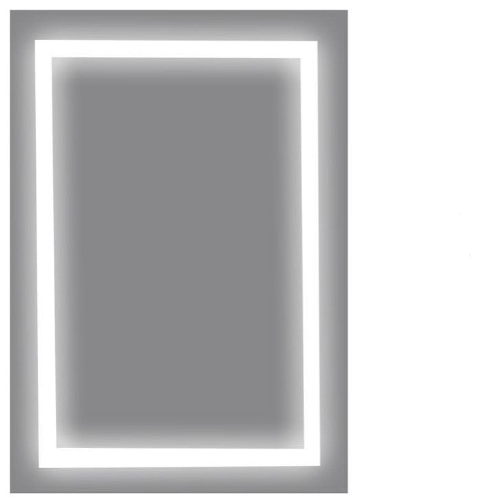 Anti-Fog Dimmable Multi-Color Inductive Touch LED Bathroom Mirror, 24x36 Inch