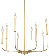 LNC 8-Light Antique/Vintage Finish Modern Candlestick Chandelier 36"H, Gold