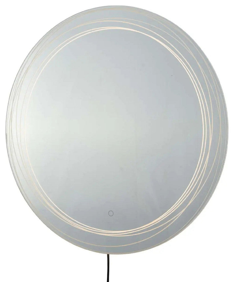 Mojave 36" Round Backlit LED Wall Mirror - Chrome