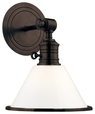 Garden City 1-Light Wall Sconce, Old Bronze, Opal