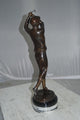 Golfer on Marble Bronze Statue -  Size: 8"L x 8"W x 22"H.
