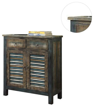 Console Table With 2 Storage Drawers, Antique Oak