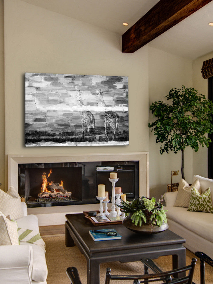 "Giraffes" Print on Canvas, 45"x30"