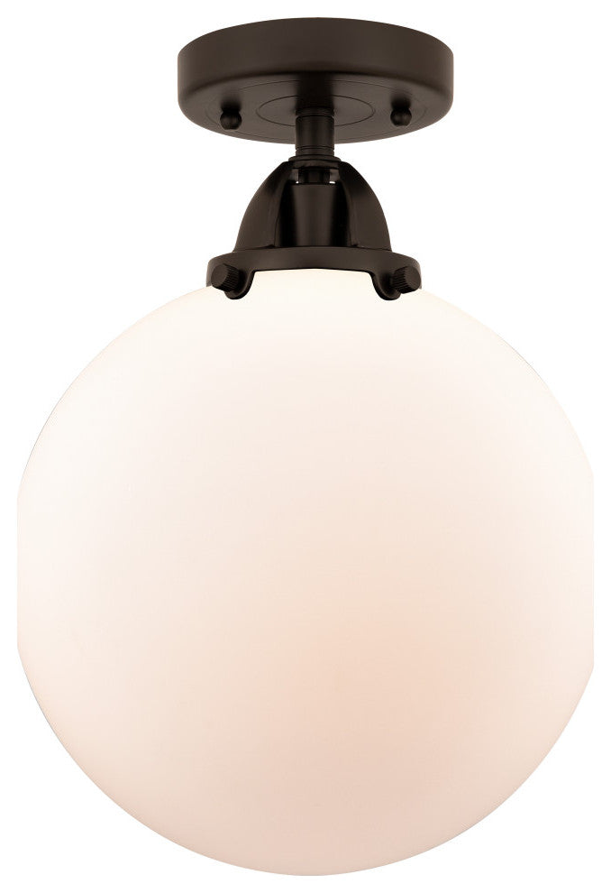 Beacon Semi-Flush Mount, Oil Rubbed Bronze, Matte White, Matte White