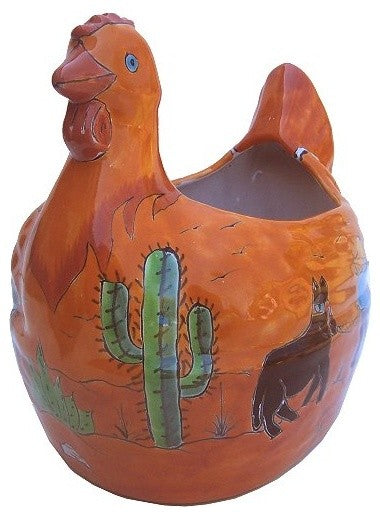 Desert Chicken Talavera Ceramic Planter
