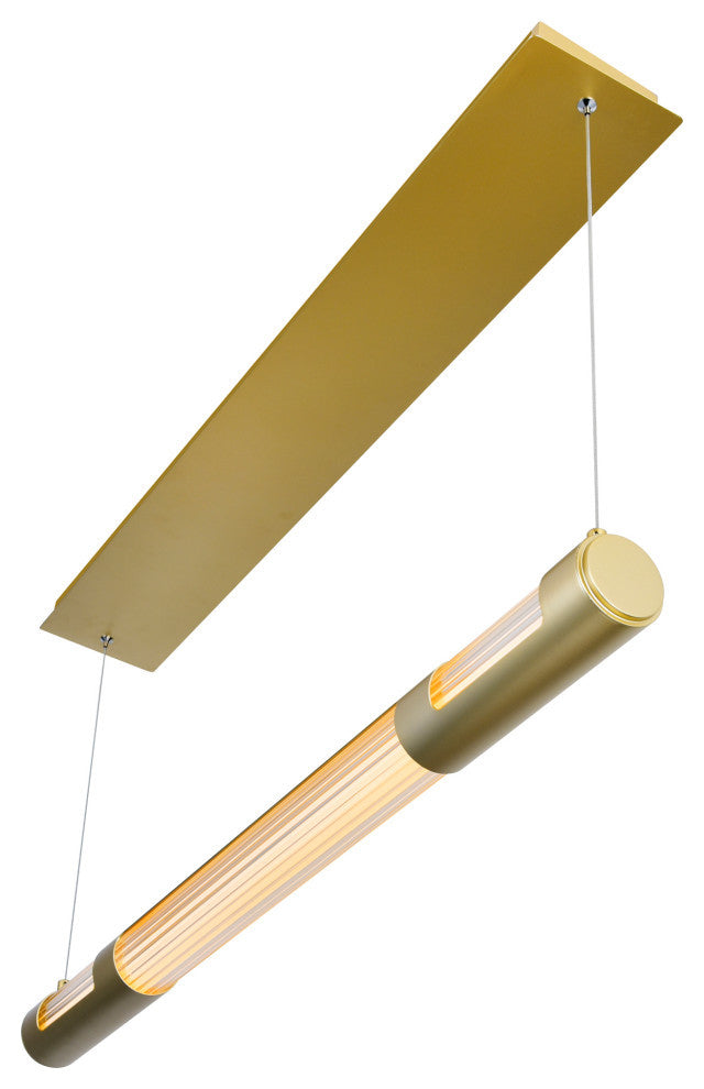 Neva 36 in LED Integrated Satin Gold Chandelier