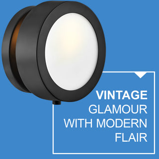 Hinkley 6.75" Mercer Round Light Wall Sconce, Black