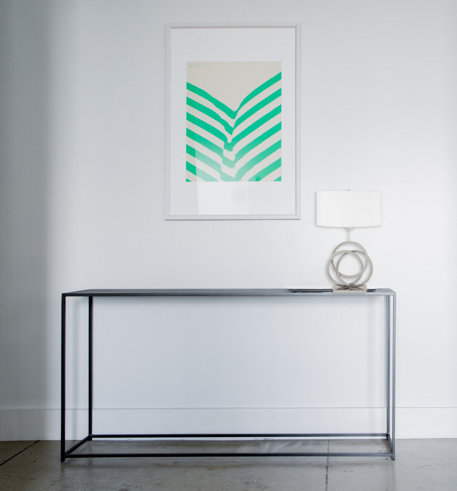 1 LED Light Chrome Circles USB Charger Origami Table Lamp