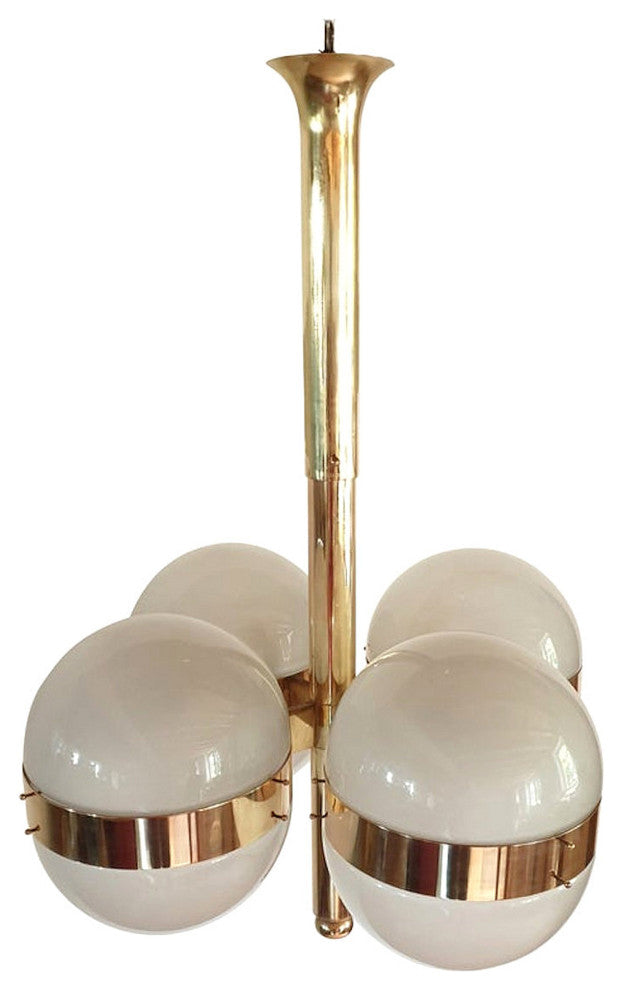 Large Mid-Century Modern "Tetraclio" Chandelier